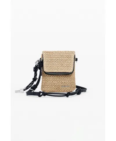 Desigual Women's Raffia Phone Holder Wallet In Gold