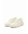 Desigual Retro Patchwork Split Leather Sneakers In White