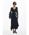 Desigual Print Long Sleeve Maxi Dress In Blue