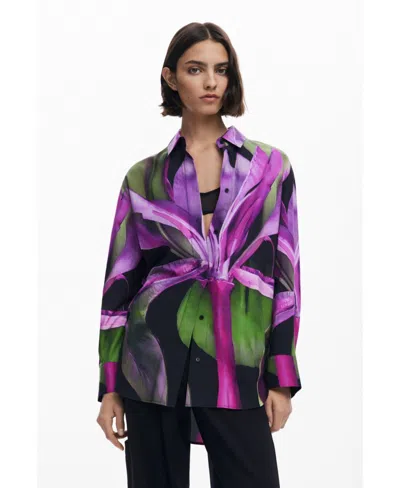 Desigual Women's Shirt Designed By Mr. Christian Lacroix In Purple