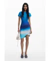Desigual Short Sleeve Asymmetric Sheath Dress In Blue