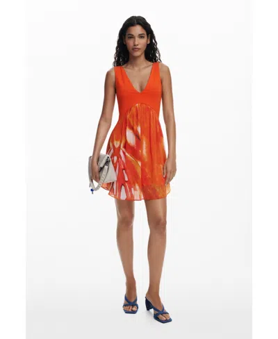 Desigual Women's Short Dress With Ethnic Print In Multi