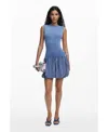 Desigual Sleeveless Open Back Minidress In Blue