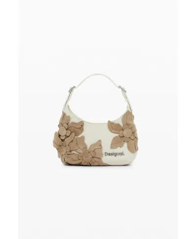 Desigual Women's Small Floral Applique Bag In Sand