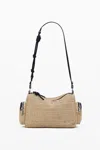 Desigual Small Raffia Bag In Dark Beige