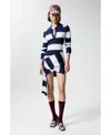 Desigual Women's Striped Polo Dress In Blue
