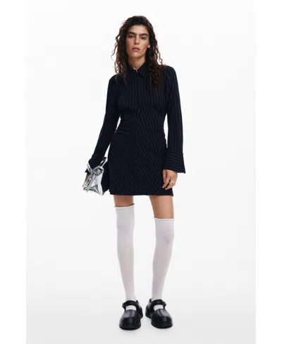 Desigual Women's Striped Slim Dress In Blue