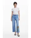 Desigual Sunflower Culotte Jeans In Blue