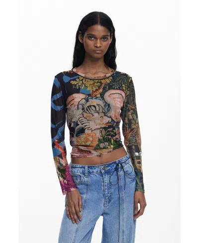 Desigual Women's T-shirt Designed By Mr. Christian Lacroix In Multi