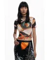 Desigual T-shirt Designed By Mr. Christian Lacroix In Off White