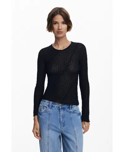 DESIGUAL WOMEN'S T-SHIRT WITH CROSS SEAMS