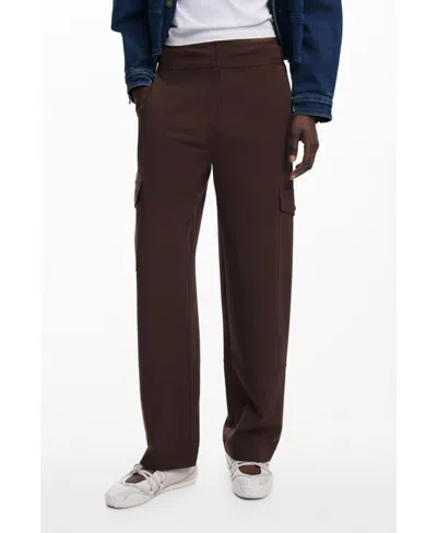 Desigual Women's Tailor Cargo Pants In Brown