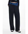 Desigual Pleated Denim Panel Trousers In Blue