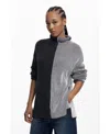 Desigual Women's Two-tone Striped Sweater In Gray
