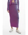 Desigual Vertical Stripe Skirt In Purple