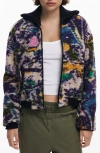 Desigual Wool Blend Woven Jacket In Black