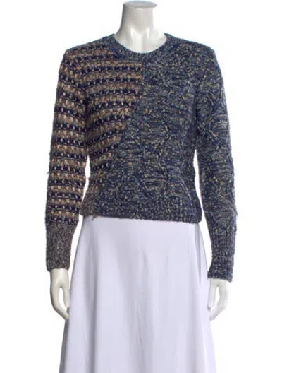 Pre-owned Desigual Wool Patterned Sweater In Blue
