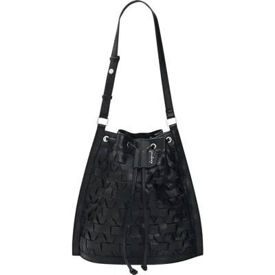 Desigual Woven Faux Leather Backpack In Black
