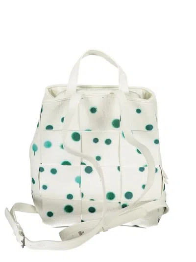 Desigual Woven Spray-paint Backpack In White