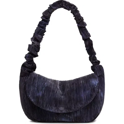 Desigual X Collina Strada Batik Pattern Plissé Shoulder Bag In Dark Blue