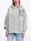Desigual X Disney Mickey Mouse-print Zip-up Hoodie In Gray