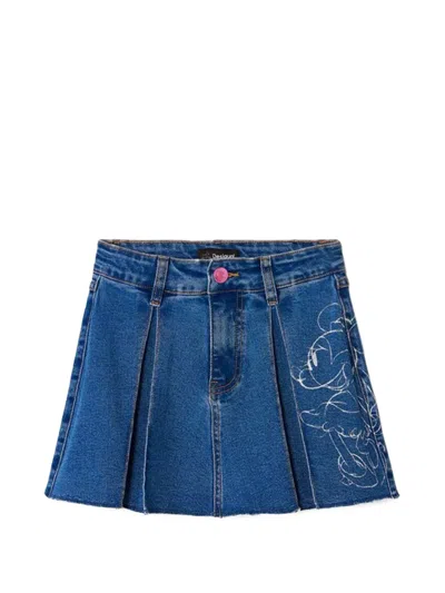 Desigual Kids' X Disney Minnie Mouse Pleated Skirt In Blue
