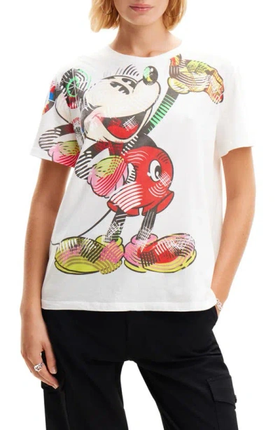 Desigual X M. Christian Lacroix Mickey Mouse Cotton Graphic T-shirt In White