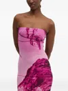 Desigual X Mr. Christian Lacroix Strapless Midi Dress In Multi