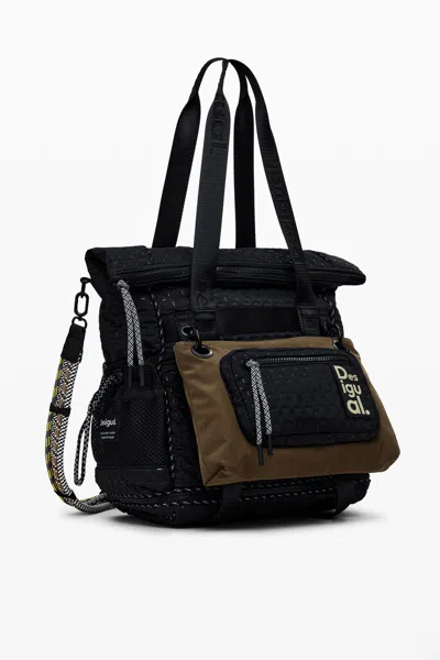 Desigual Xl Multiposition Voyager Backpack In Black