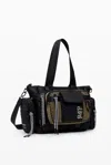 Desigual Xl Multiposition Voyager Bowling Bag In Black