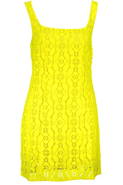 Desigual Floral-lace Sleeveless Mini Dress In Green
