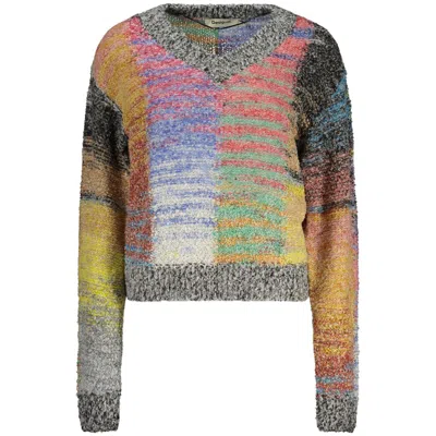 Desigual Yellow Wool Sweatshirt In Multi
