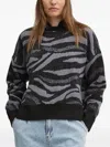 Desigual Zebra-print Sweater In Black