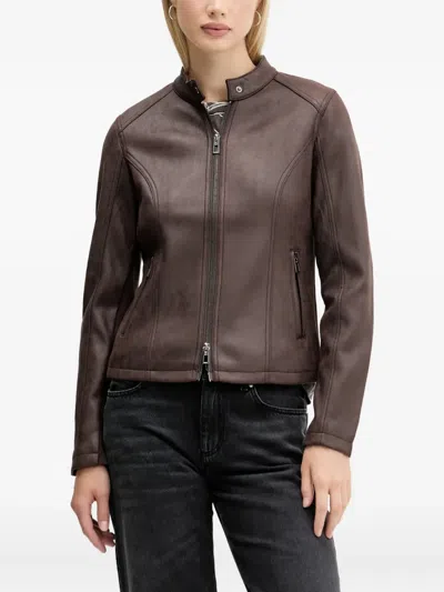Desigual Zip-fastening Jacket In Brown