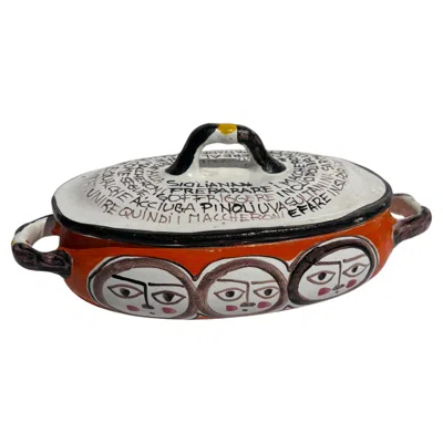 Pre-owned Desimone Pottery / Ceramic Rare Early Casserole /soup Tureen With Lid .italy In Black