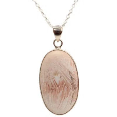 Desiregem Women's Scolecite Pendant And Necklace In Orange