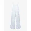 Desmond And Dempsey And Dempsey Womens Blue Rayas Tiger-print Cotton Pyjamas