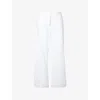 Desmond And Dempsey And Dempsey Womens White Textured Wide-leg Cotton Pyjama Bottoms In White