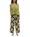Desmond & Dempsey Cami & Pants Pajama Set In Green