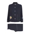 Desmond & Dempsey Cotton Primavera Pyjama Set In Blue