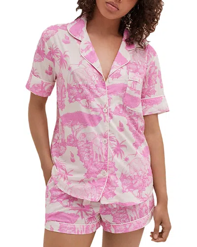Desmond & Dempsey Deia Short Pajama Set In Pink
