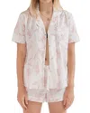 Desmond & Dempsey Women's Deia 2-piece Cotton Short Pajama Set In White Pink