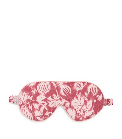 Desmond & Dempsey Fig Print Alma Eye Mask In Pink