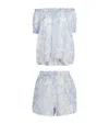 Desmond & Dempsey Fig Print Alma Pyjama Set In Blue