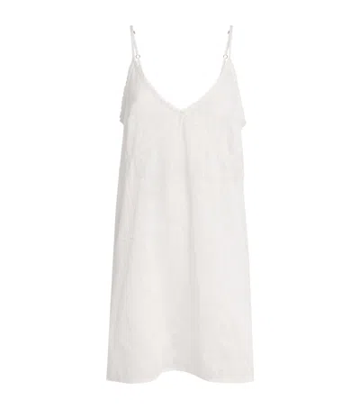 Desmond & Dempsey Floral Jacquard Nightie In White