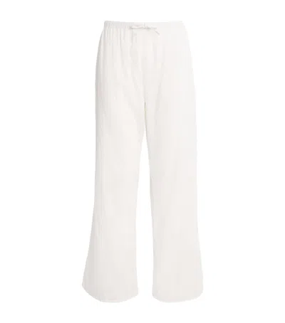 Desmond & Dempsey Floral Jacquard Pyjama Trousers In White
