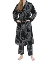 Desmond & Dempsey Belted Cotton-terry Jacquard Robe In Navy