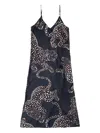 Desmond & Dempsey Jaguar-print Nightdress In Blue