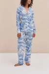 Desmond & Dempsey Long Pajama Set In Blue