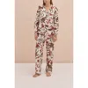 Desmond & Dempsey Long Pajama Set In White